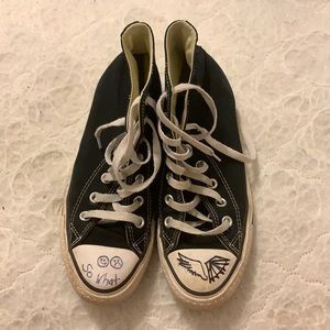 Black All-Star Converse 7 (drawn on details)